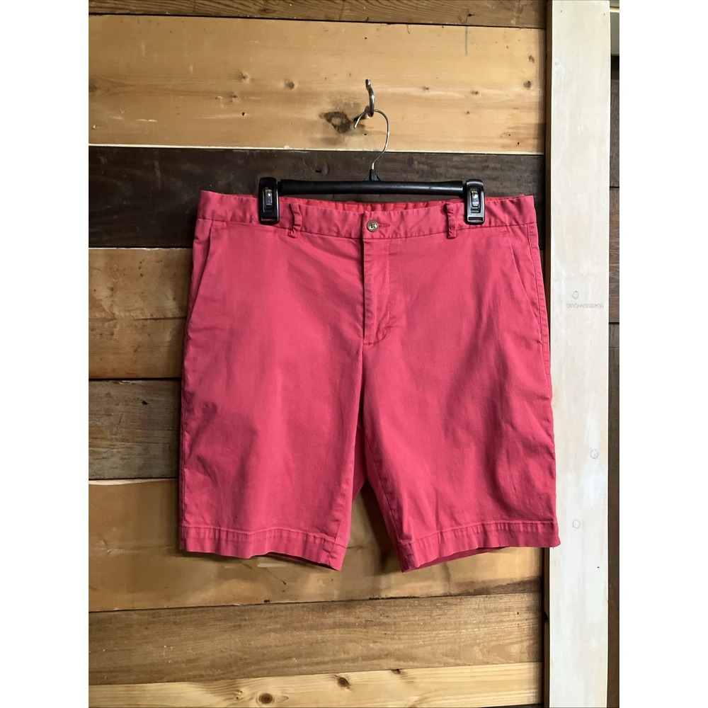 B Draddy Golf Shorts Mens Sz 34 Chino 10" Inseam Salmon Pink Preppy